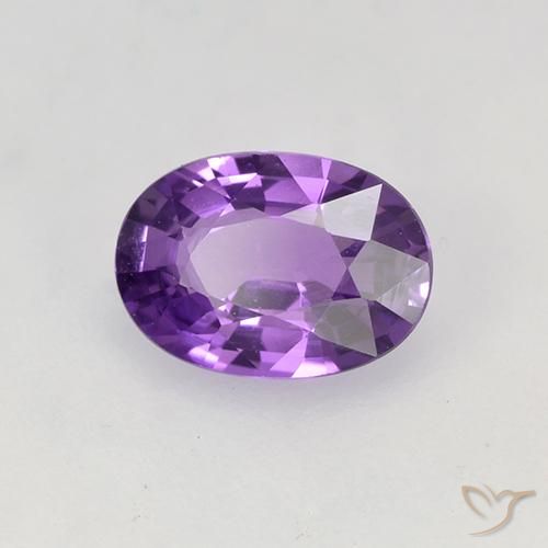 Saphir Violet vif naturelle ovale, 0.78 ct, VVS