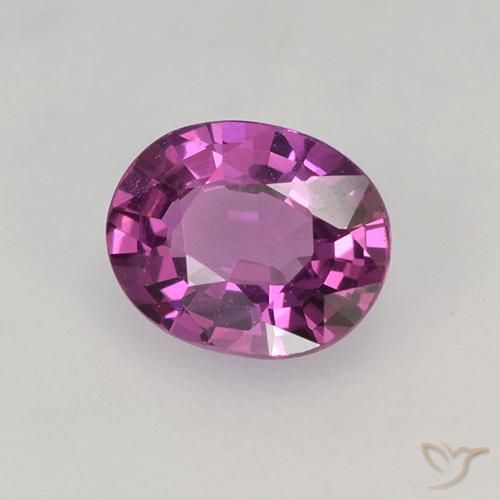 Saphir Pourpre rosâtre intense naturelle ovale, 0.68 ct, VVS
