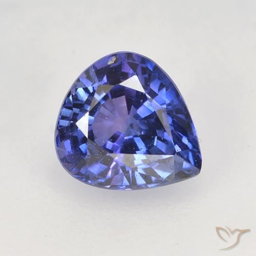 Saphir Violet Bleu naturelle En forme de poire, 0.76 ct, VVS-VS