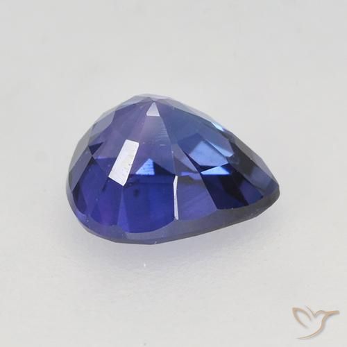 Saphir Violet Bleu naturelle En forme de poire, 0.76 ct, VVS-VS