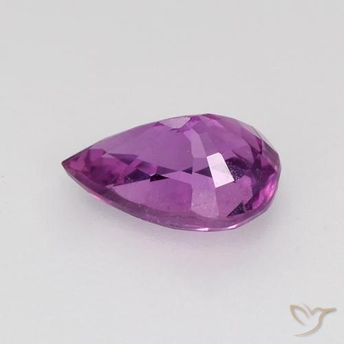 Saphir Pourpre moyen naturelle En forme de poire, 0.73 ct, VVS-VS