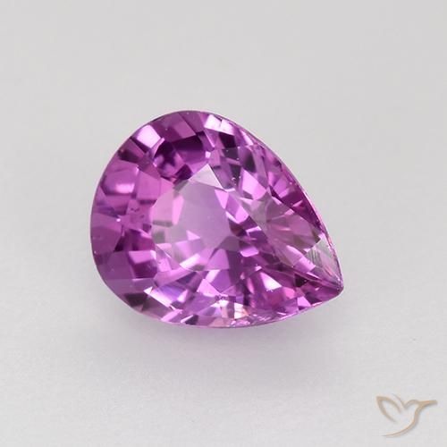 Saphir Pourpre rosâtre intense naturelle En forme de poire, 0.72 ct, VVS-VS