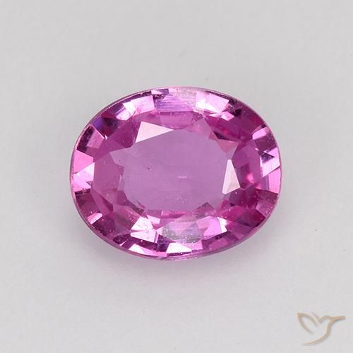 Saphir Rose pourpre royal naturelle ovale, 0.73 ct, VVS-VS