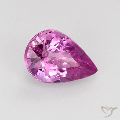 Saphir Pourpre rosâtre intense naturelle En forme de poire, 0.71 ct, VVS-VS