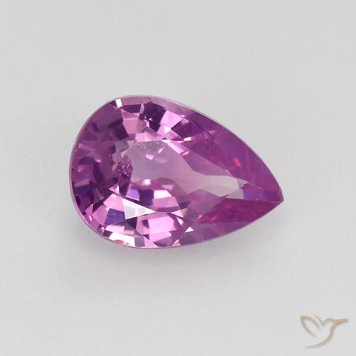 Saphir Pourpre moyen-foncé naturelle En forme de poire, 0.82 ct, VVS-VS