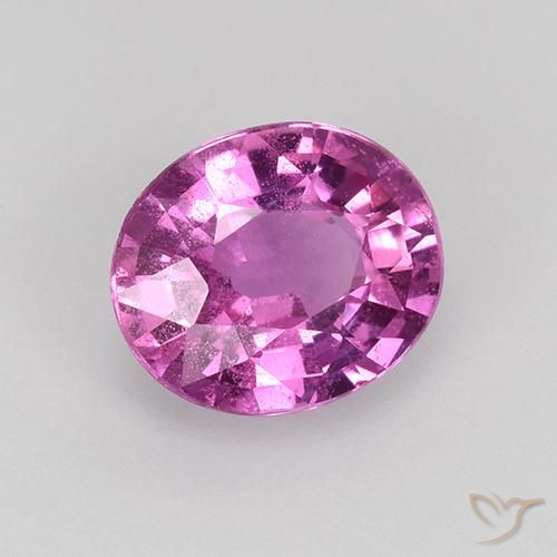 Saphir Pourpre moyen-foncé naturelle ovale, 0.80 ct, VS