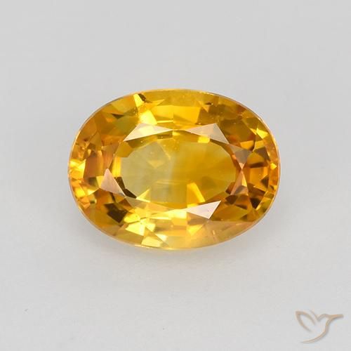 0.86ct Naturel Orange doré profond Saphir, ovale, VVS