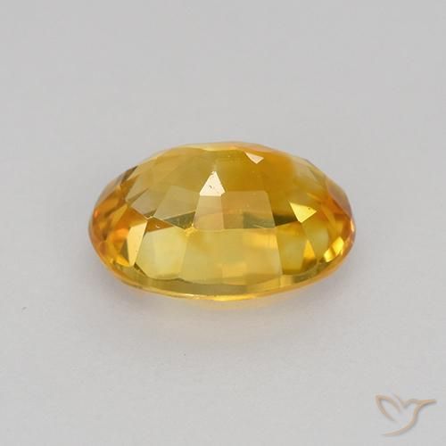 Saphir Orange doré profond naturelle ovale, 0.86 ct, VVS