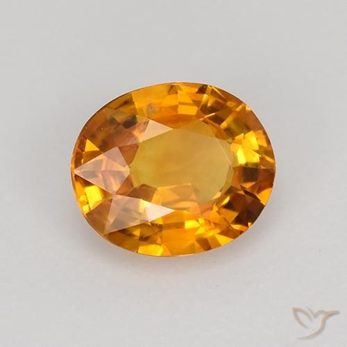 Saphir Orange brunâtre naturelle ovale, 0.80 ct, VVS