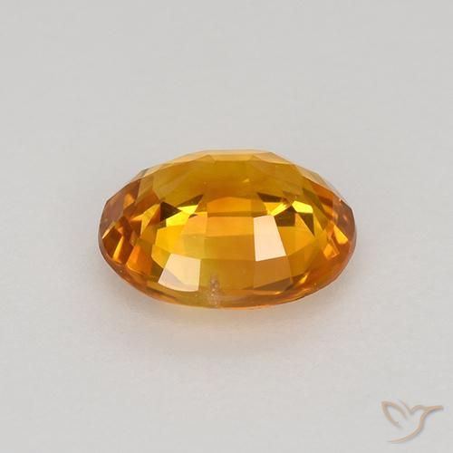 Saphir Orange brunâtre naturelle ovale, 0.80 ct, VVS