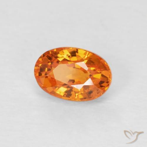Saphir Medium Light-Orange naturelle ovale, 0.78 ct, VVS
