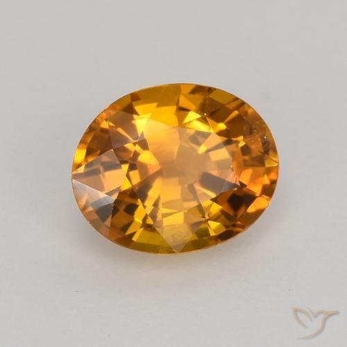 Saphir Orange brun naturelle ovale, 0.80 ct, VVS-VS