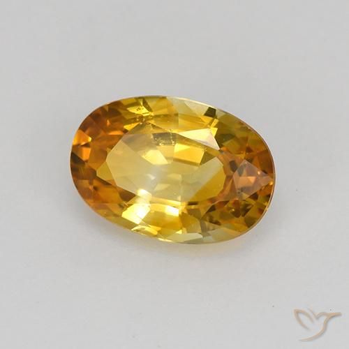 Saphir Orange-or naturelle ovale, 0.92 ct, VS