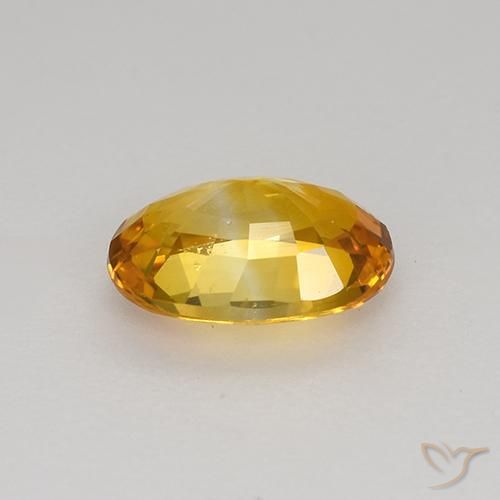 Saphir Orange-or naturelle ovale, 0.92 ct, VS