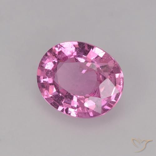 Saphir Rose pourpre royal naturelle ovale, 0.78 ct, VS
