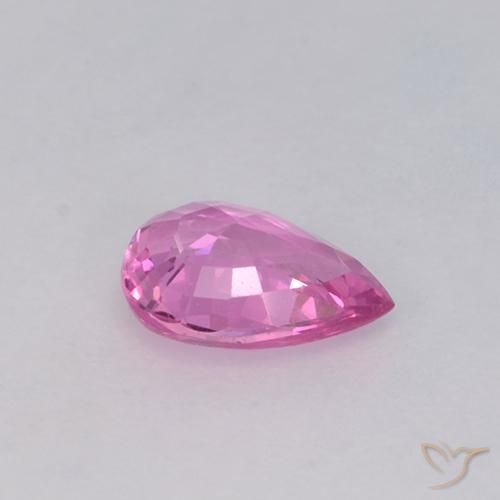 Saphir Rose foncé naturelle En forme de poire, 0.67 ct, VVS
