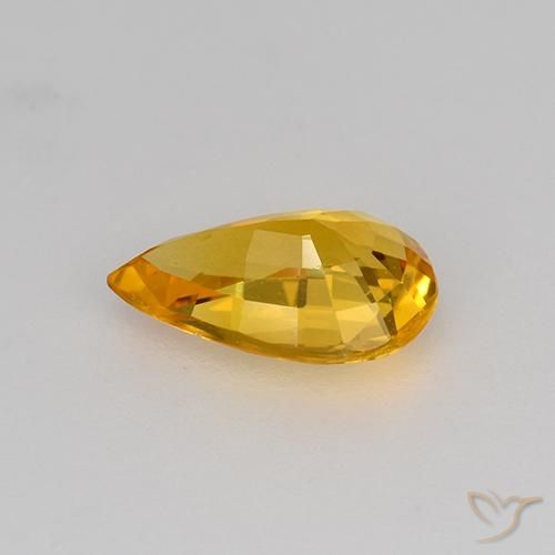 Saphir Or-orange moyen naturelle En forme de poire, 0.64 ct, VVS