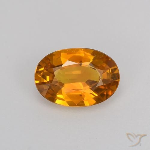 0.72ct Naturel Or orange foncé Saphir, ovale, VVS