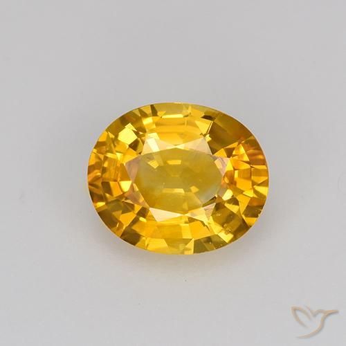 0.84ct Naturel Or-orange moyen Saphir, ovale, VS