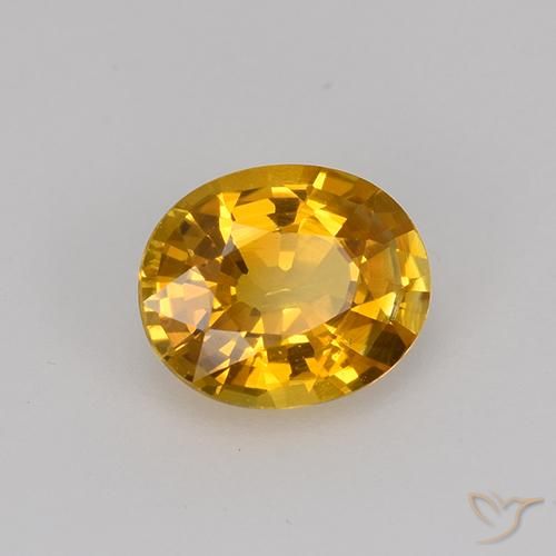 Saphir Orange-or naturelle ovale, 0.75 ct, VVS-VS