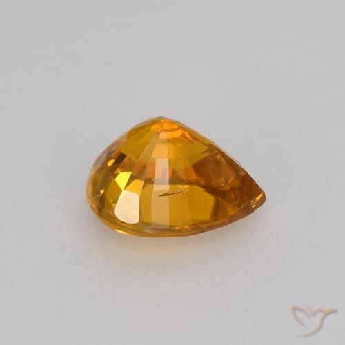 Saphir Or orange foncé naturelle En forme de poire, 0.82 ct, VVS-VS