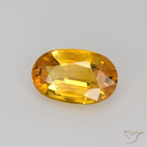 Saphir Doré-orange foncé naturelle ovale, 0.83 ct, VVS