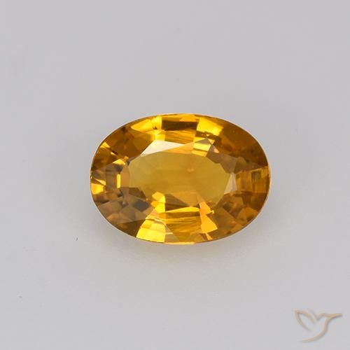 0.71ct Naturel Or orange foncé Saphir, ovale, VVS