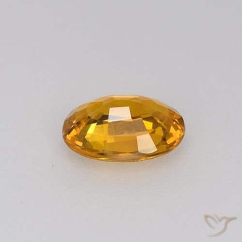 Saphir Or orange foncé naturelle ovale, 0.71 ct, VVS