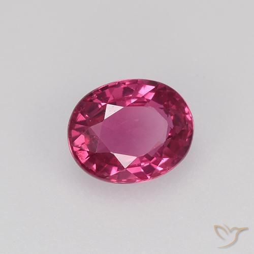 Saphir Rouge léger naturelle ovale, 0.45 ct, VVS-VS