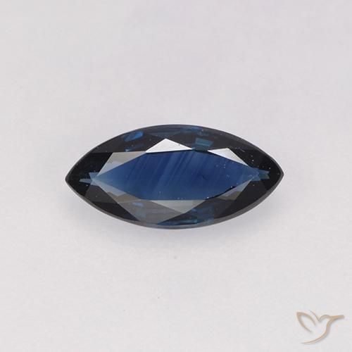 0.57ct Naturel Bleu marine Saphir, Marquise, VVS