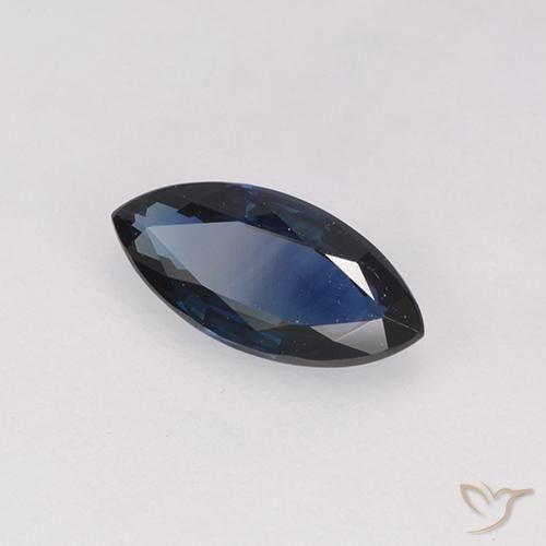 Saphir Bleu marine naturelle Marquise, 0.57 ct, VVS
