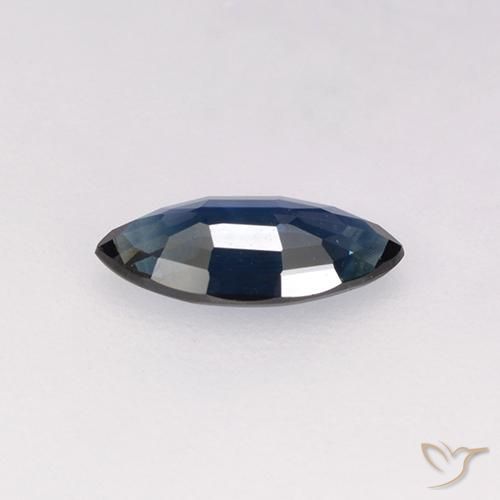 Saphir Bleu marine naturelle Marquise, 0.57 ct, VVS