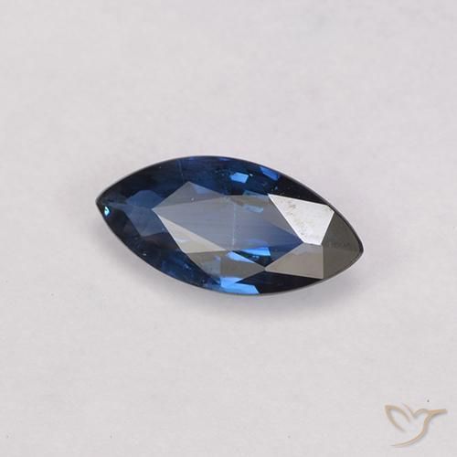 Saphir Bleu marine naturelle Marquise, 0.55 ct, VS