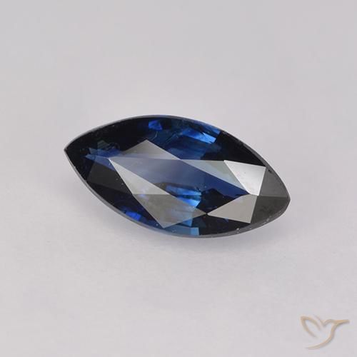 Saphir Bleu minuit naturelle Marquise, 0.76 ct, VVS-VS