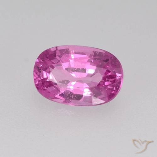 Saphir Pourpre rose vif naturelle ovale, 0.78 ct, VVS-VS