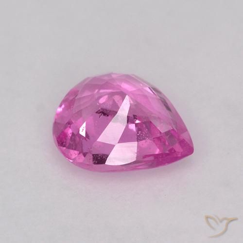 Saphir Rose intense naturelle En forme de poire, 0.62 ct, VS
