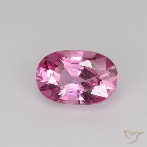 Saphir Rose intense naturelle ovale, 0.76 ct, VS