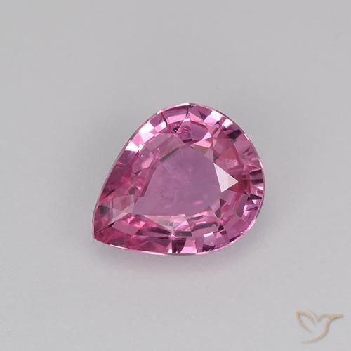 Saphir Rose foncé naturelle En forme de poire, 0.63 ct, VS