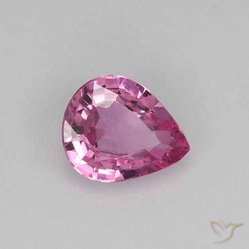 Saphir Rose foncé naturelle En forme de poire, 0.63 ct, VS
