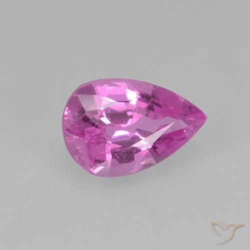 Saphir Pourpre moyen naturelle En forme de poire, 0.65 ct, VVS-VS