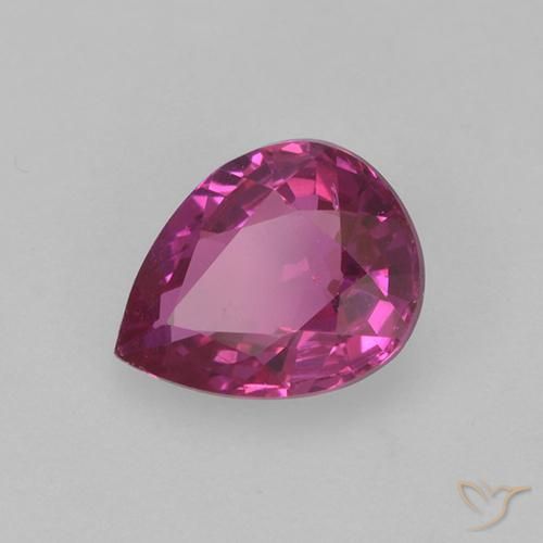 Saphir Magenta naturelle En forme de poire, 0.66 ct, VS