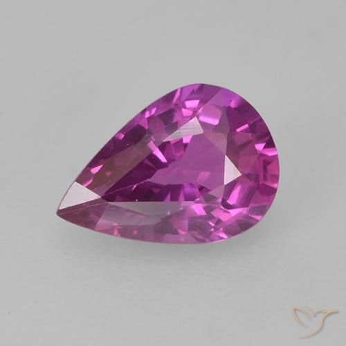 0.66ct Naturel Pourpre rosâtre profond Saphir, En forme de poire, VS