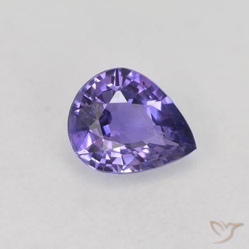 Saphir Violet moyen naturelle En forme de poire, 0.52 ct, VS-SI