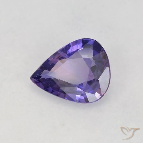 Saphir Violet moyen naturelle En forme de poire, 0.50 ct, VS