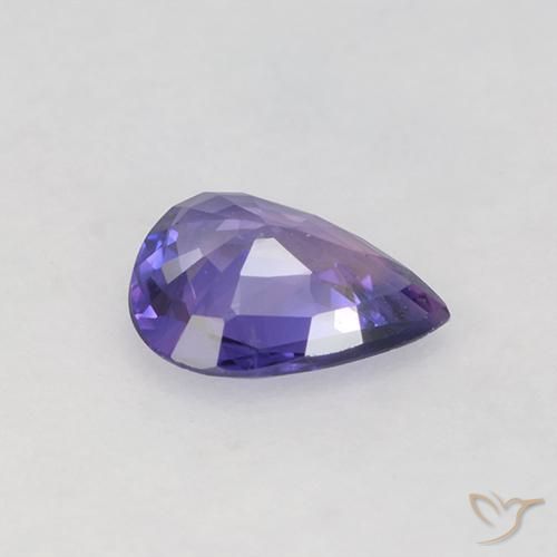 Saphir Violet moyen naturelle En forme de poire, 0.50 ct, VS