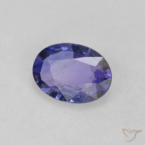 Saphir Violet Bleu naturelle ovale, 0.57 ct, VS