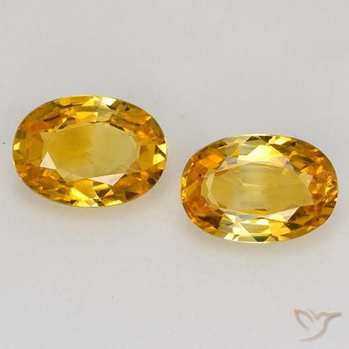 1.26ctw Naturel Orange doré profond Saphir, ovale, VS