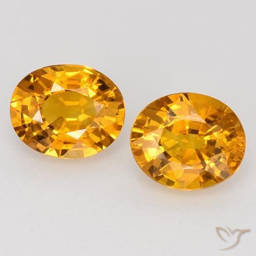 1.03ctw Naturel Orange Doré Saphir, ovale, VS