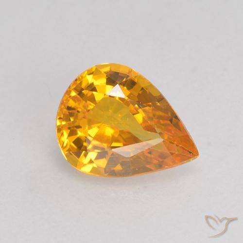 0.59ct Naturel Or orange foncé Saphir, En forme de poire, VS