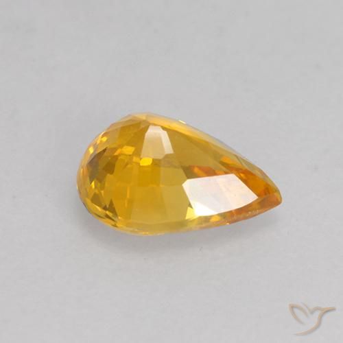 Saphir Or orange foncé naturelle En forme de poire, 0.59 ct, VS